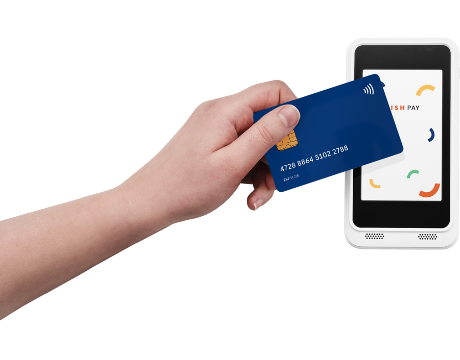 DISH Pay Now - kontaktloser Kartenleser mit Ladestation